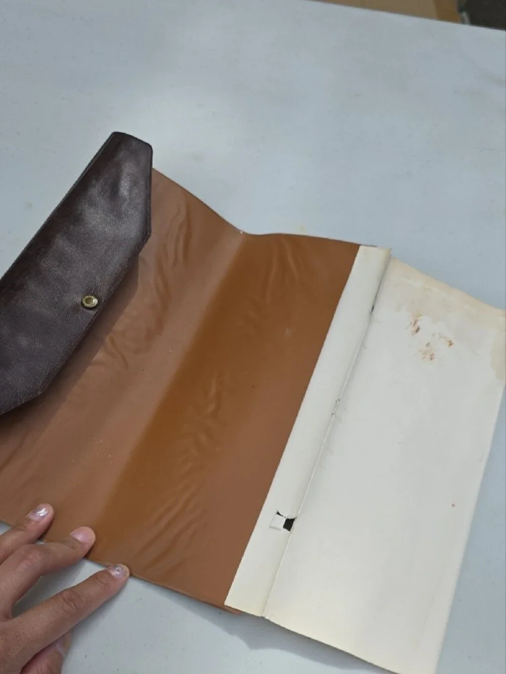 Vintage Men's Brown Leather Roll-Up Travel Organizer